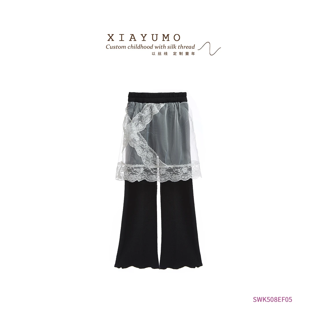 黑色松紧带蕾丝裙裤EF05浮力女童新款上新暂用浮力链接外套