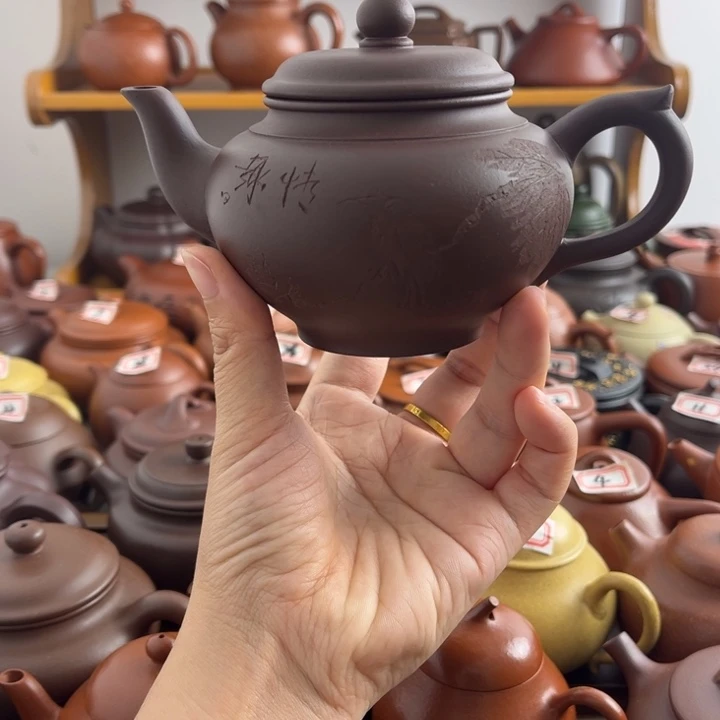 茶壶紫砂200cc紫泥半手微瑕