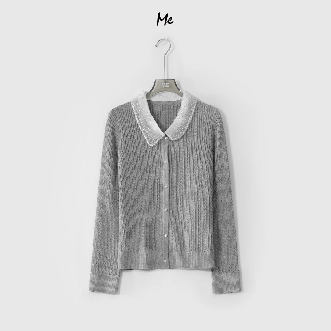ME【格雷polo】绵羊毛混纺亲肤修身显瘦百搭时尚针织毛衣MESS0577