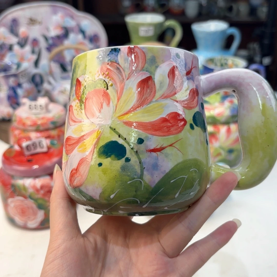 景德镇手绘高温釉下彩陶瓷茶具