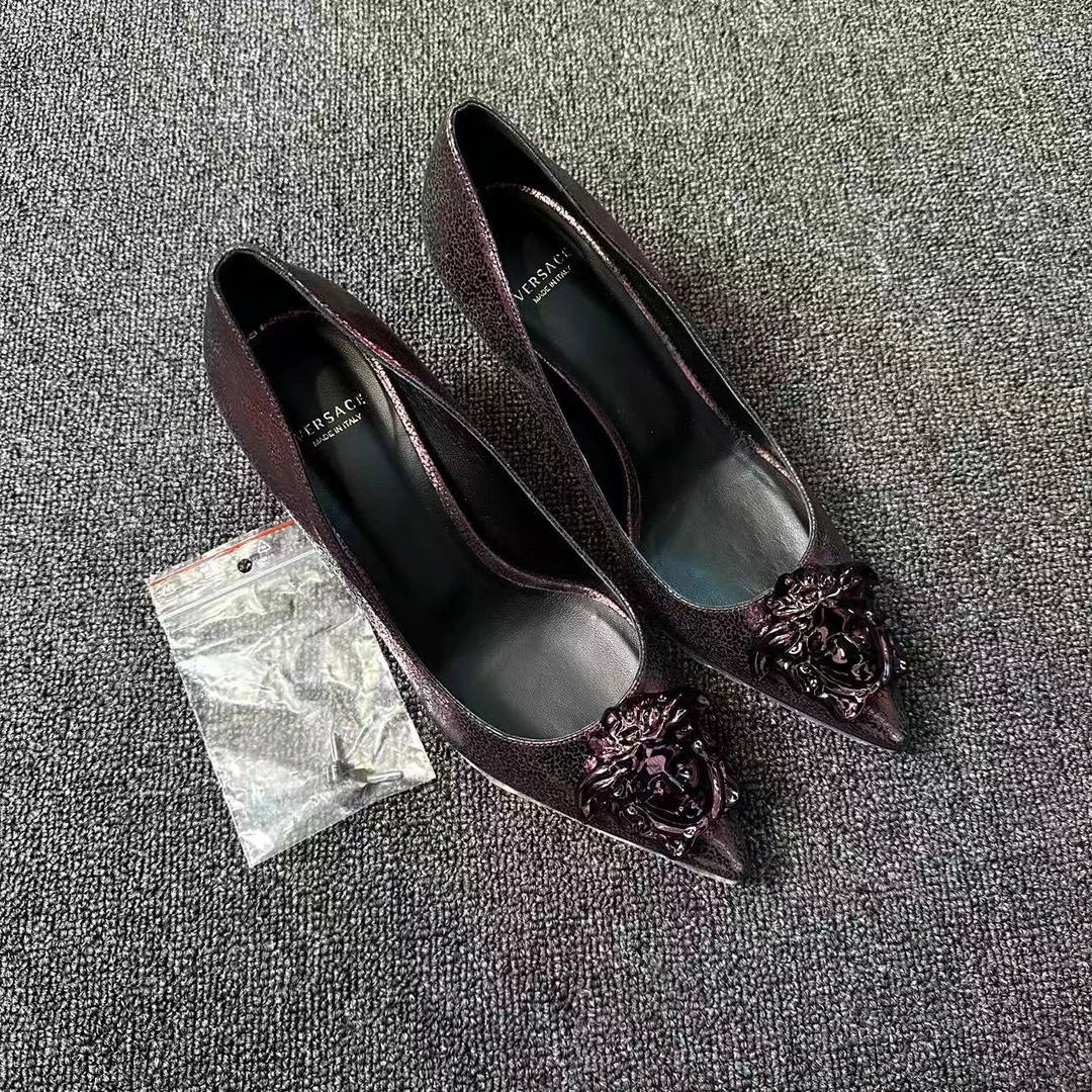 99新 VERSACE/范思哲 范思哲全新高跟鞋fz065鞋子真皮牛皮