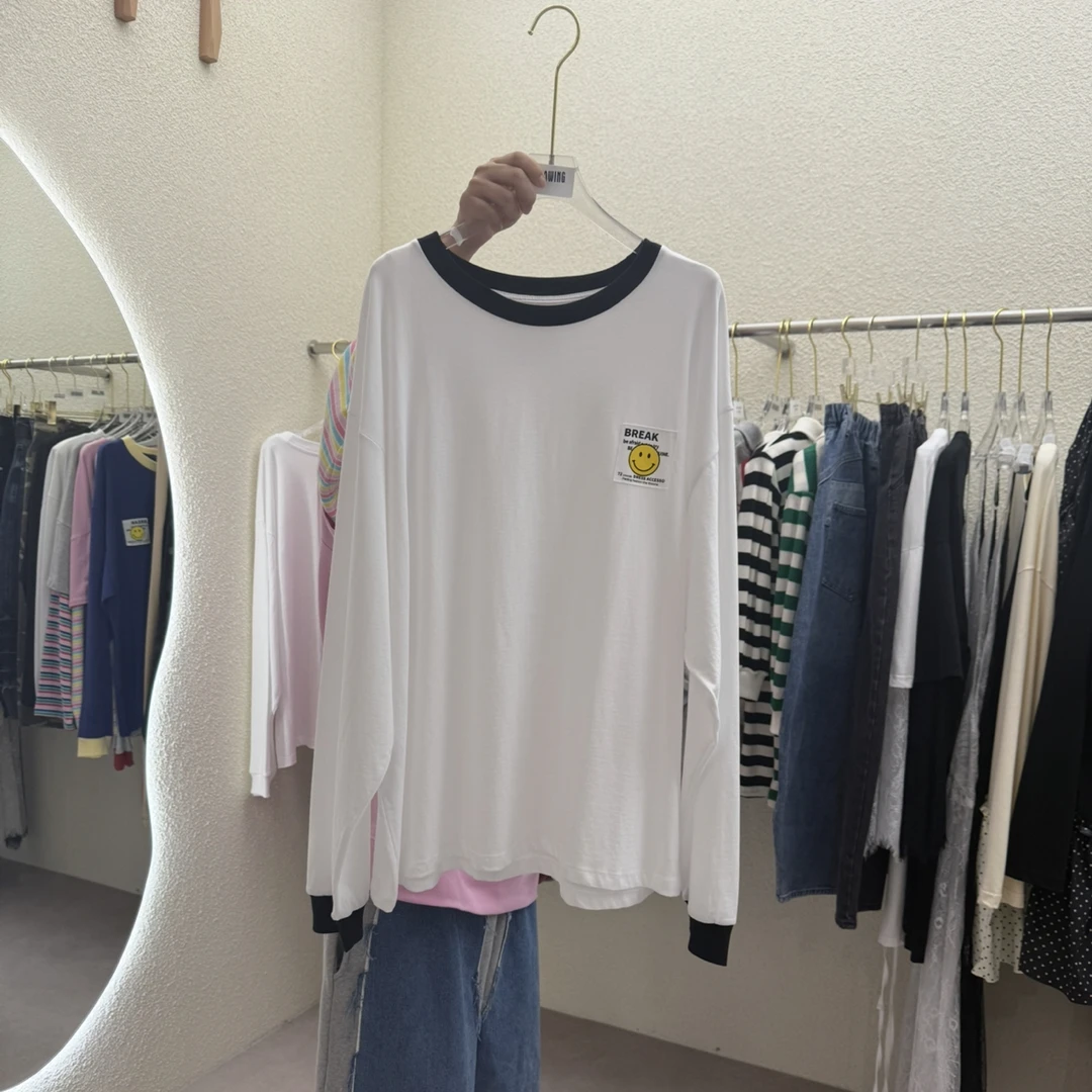 【毛毛家】韩国东大门正品笑脸T～No退换～长袖