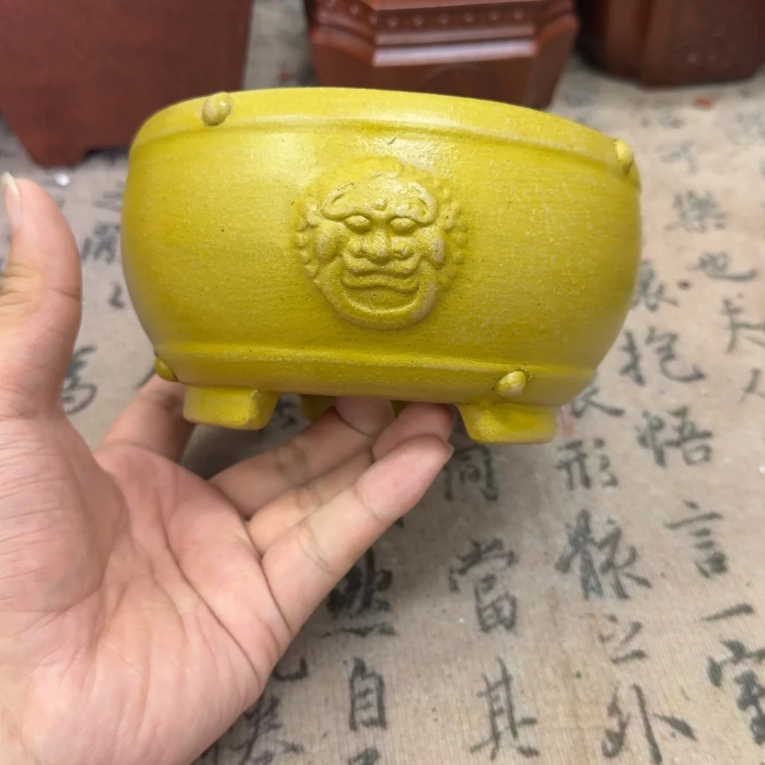紫砂花盆12x6.5内经紫砂花盆