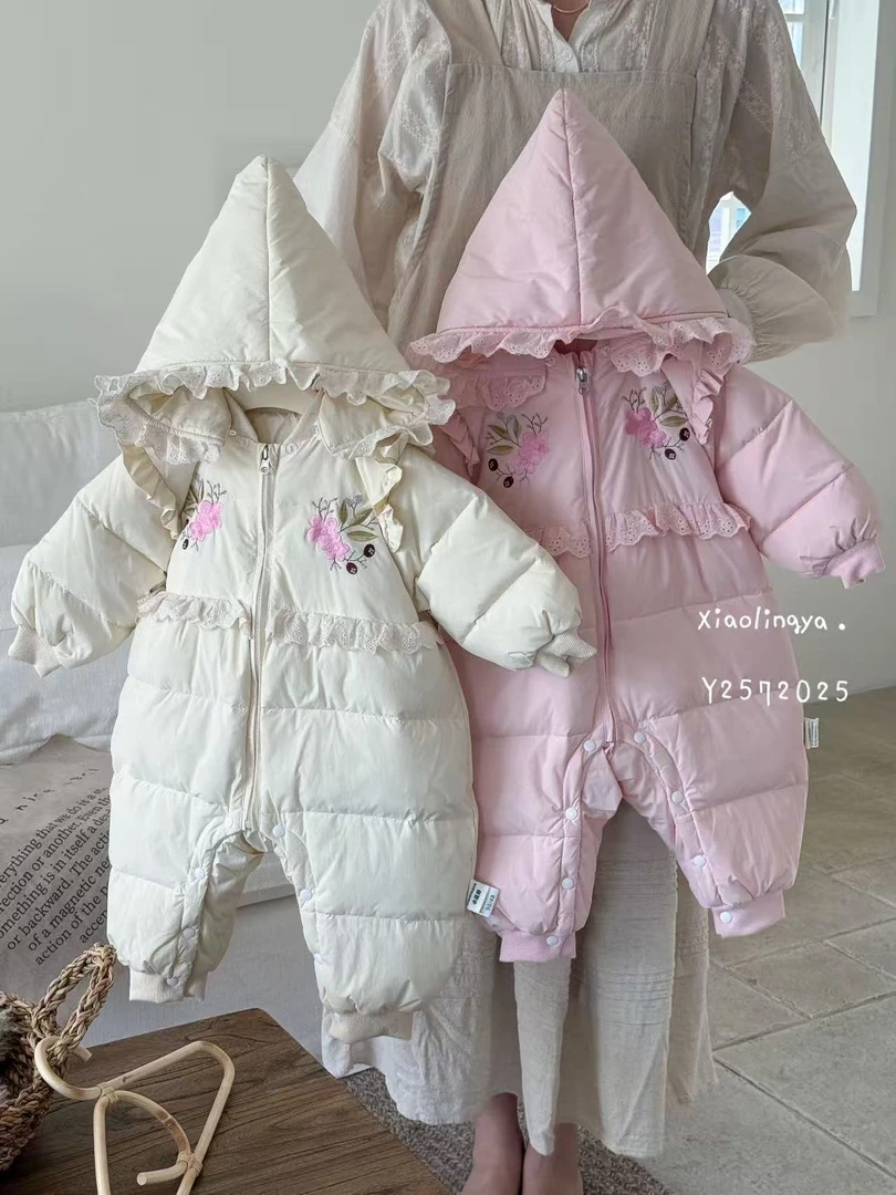 长袖卡通婴幼儿羽绒服冬季连体