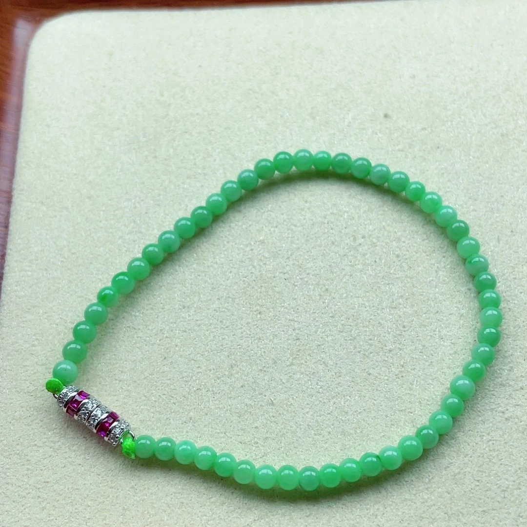 翡翠手链未镶嵌缅甸翡翠A货