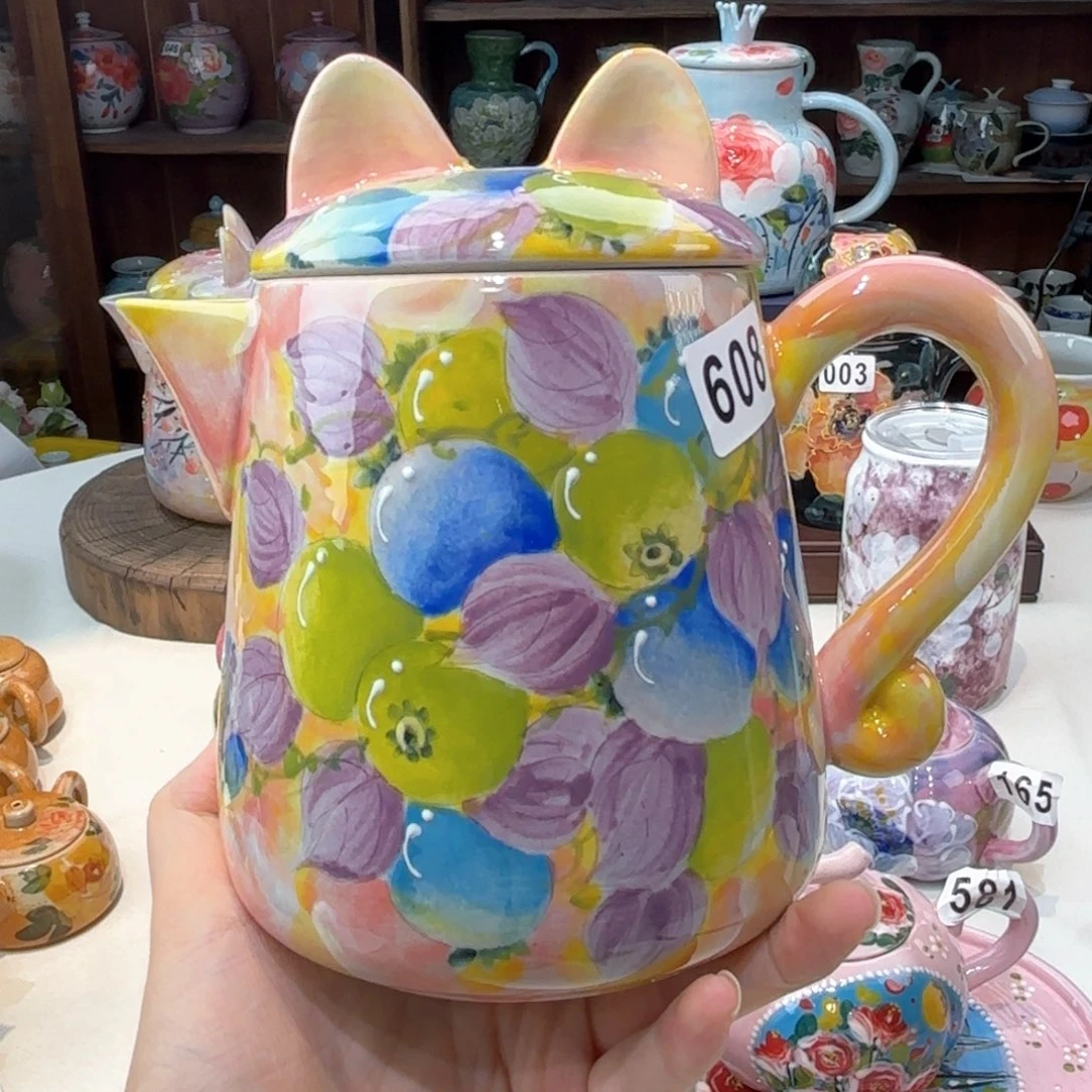 景德镇手绘高温釉下彩陶瓷茶具