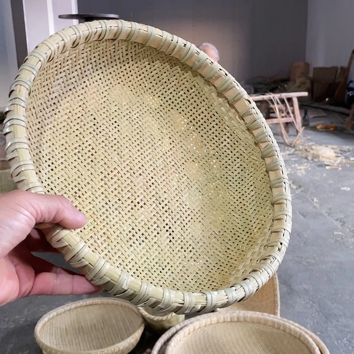 传统手工竹编迷你版筛子餐桌款