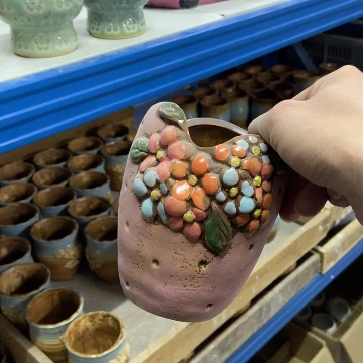 陶瓷花盆单场满9.9发9*13粉