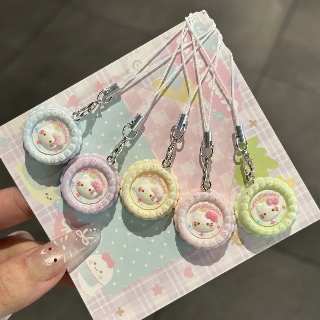 可爱仿真蛋糕KT猫挂件马卡龙少女包包吊坠钥匙扣情侣闺蜜配饰礼物