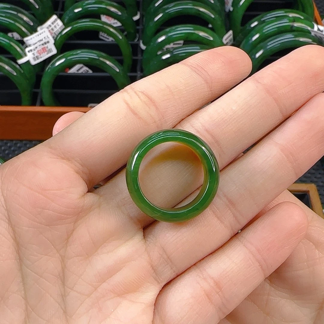 未镶嵌戒指和田玉碧玉戒圈卡17