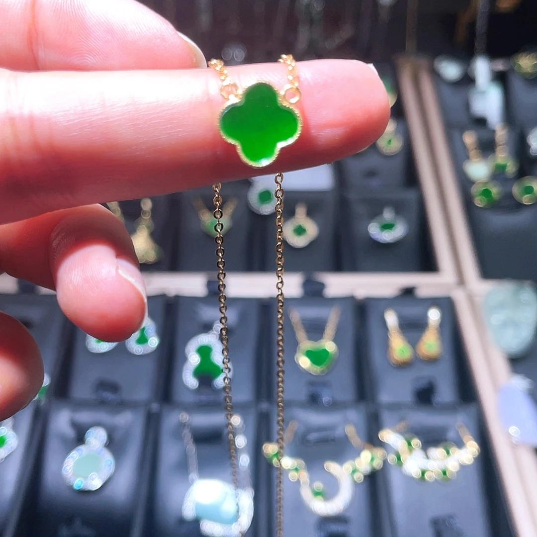 翡翠银S925镶嵌颈饰