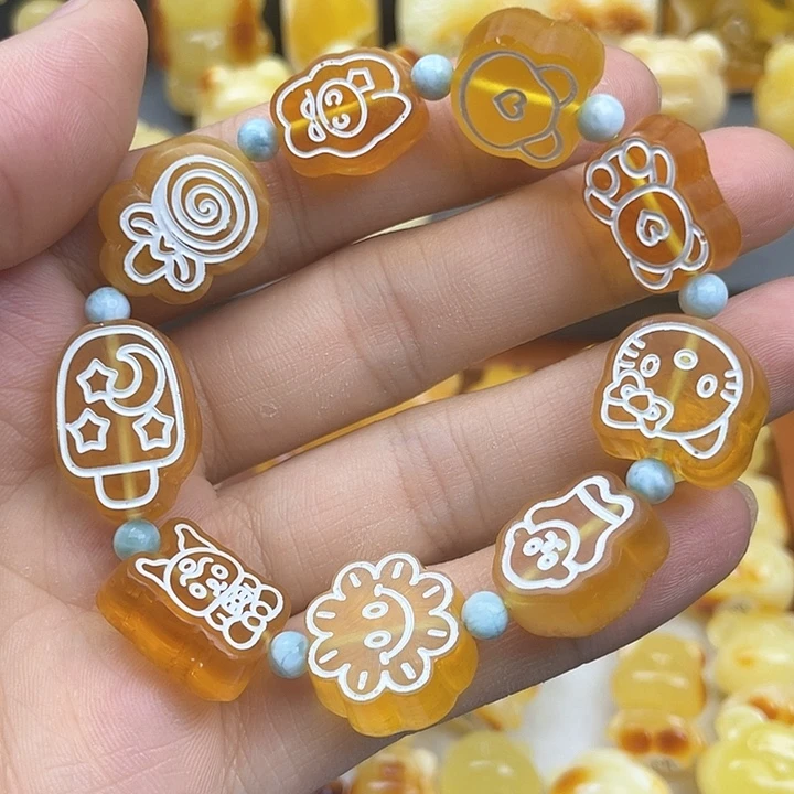 琥珀裸石未镶嵌蜜蜡