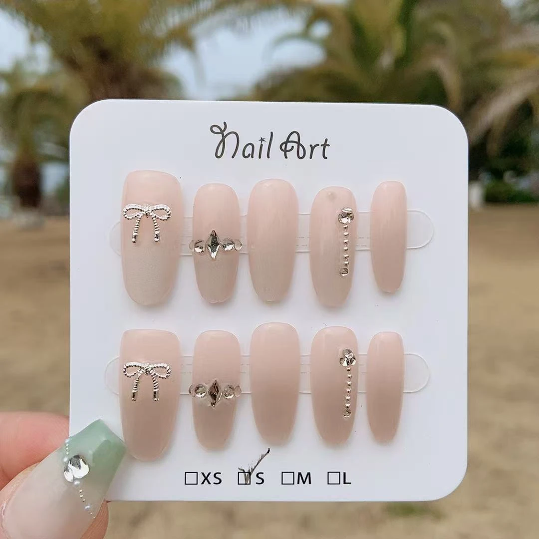 穿戴甲片2025新款穿戴甲纯手工彩色猫眼手工指甲贴片美甲成品