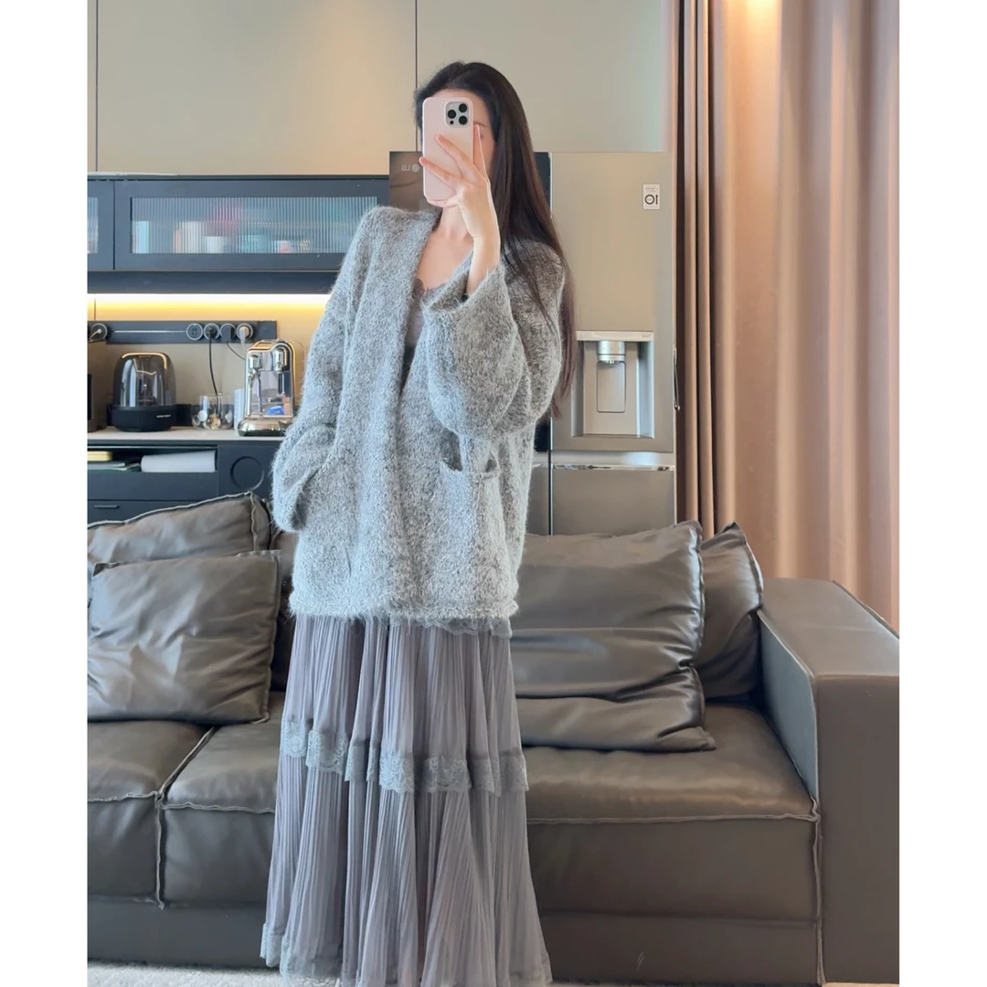 Zwinnie/詹维尼【灰色慵懒大开衫 高克重】 XH-WNX202523