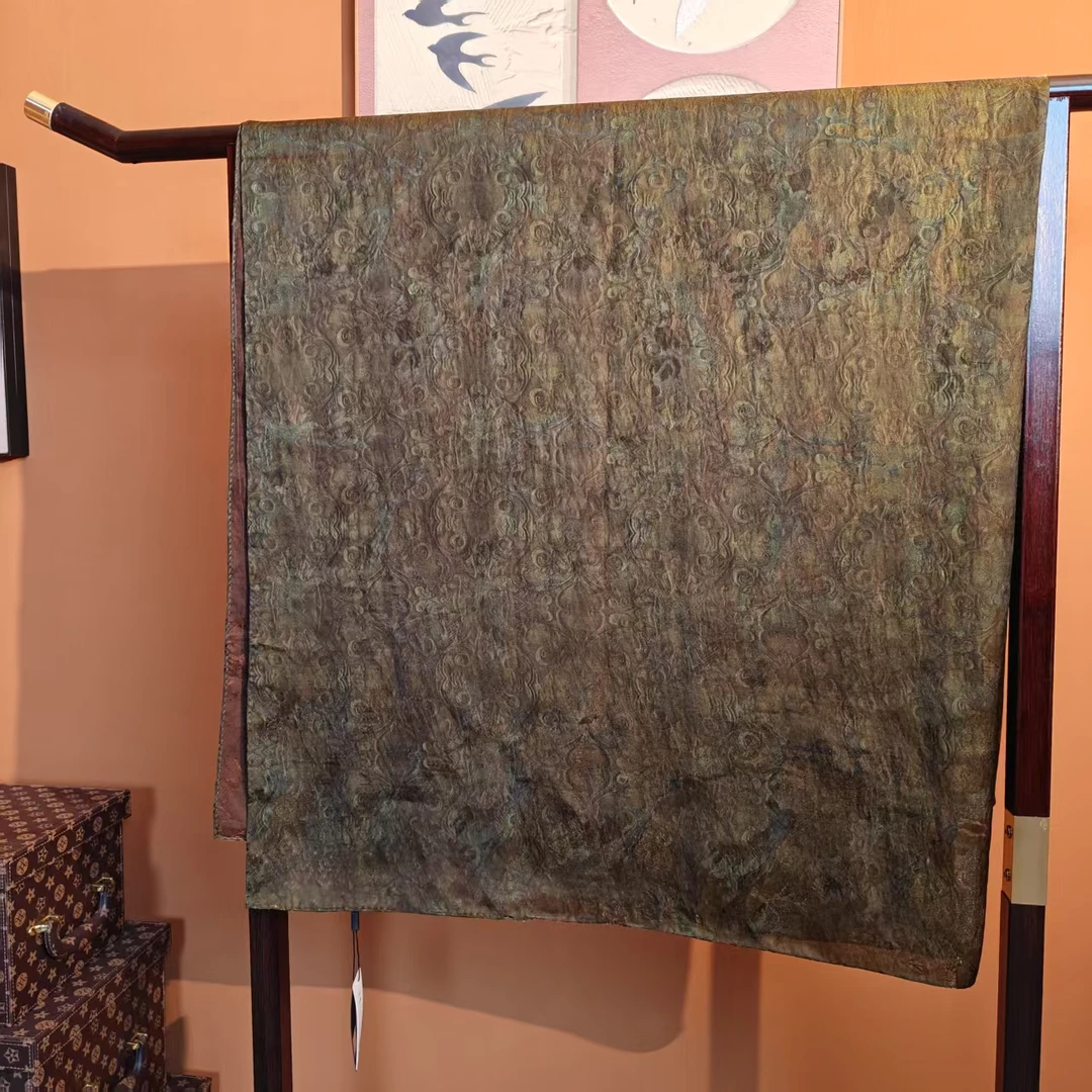 重锻【澜褐韵】140*140老料云锦香云高货立体浮雕式高端丝巾-B10