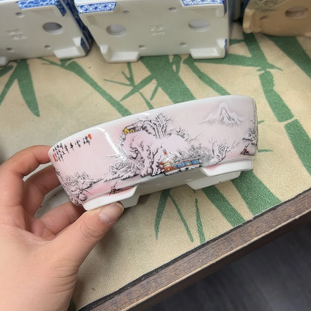 紫砂花盆169号瑕疵15/12/5cm窑变