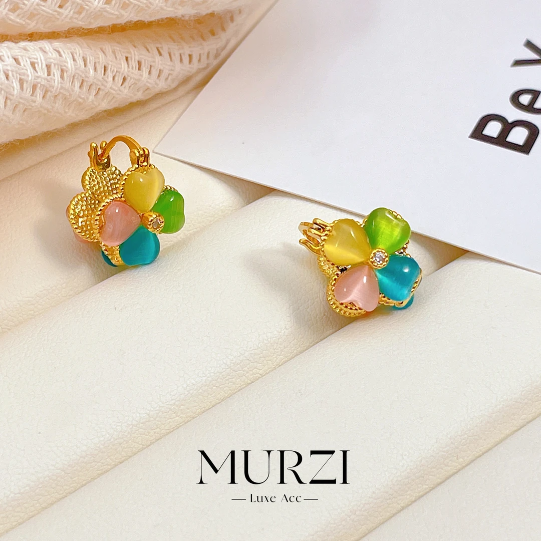 铜合金耳饰 法式简约轻奢时尚百搭新品气质经典优雅精致-6039彩色