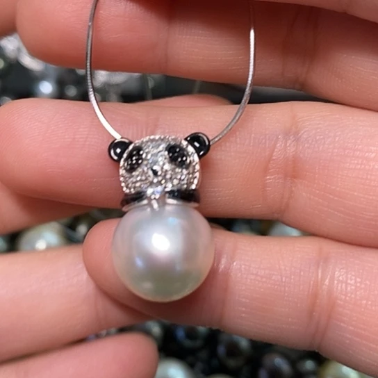 海水珍珠颈饰银S925镶嵌12.8