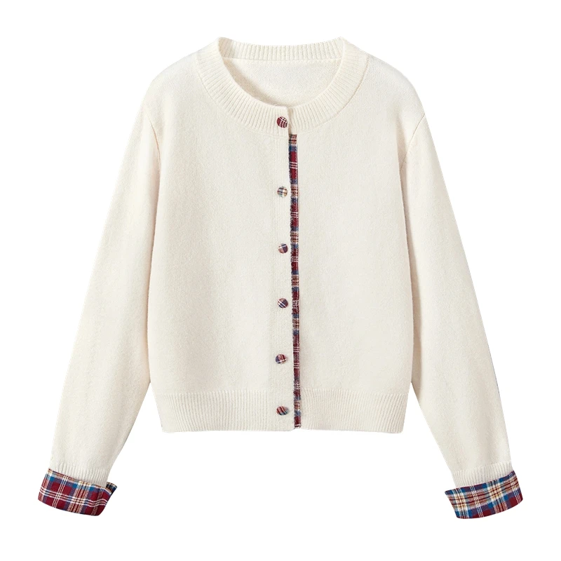 她池2025商场同款夏季欧若风格纹拼接针织衫T51X0669Z