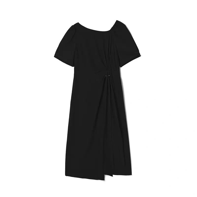 S409【专属】知性优雅圆领收腰气质连衣裙RS-QH25BL449