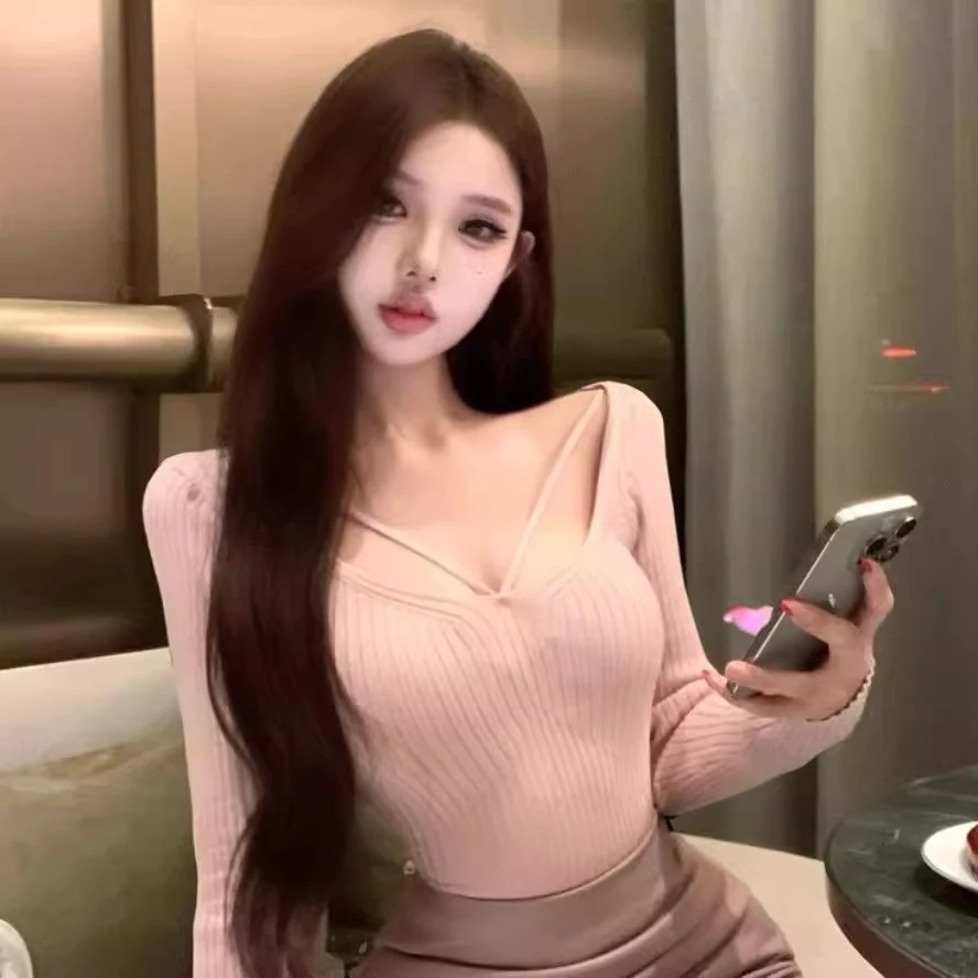 【撩人韩女】设计感突肤柔软收腰内搭弹力显瘦打底衫秋冬长袖针织女