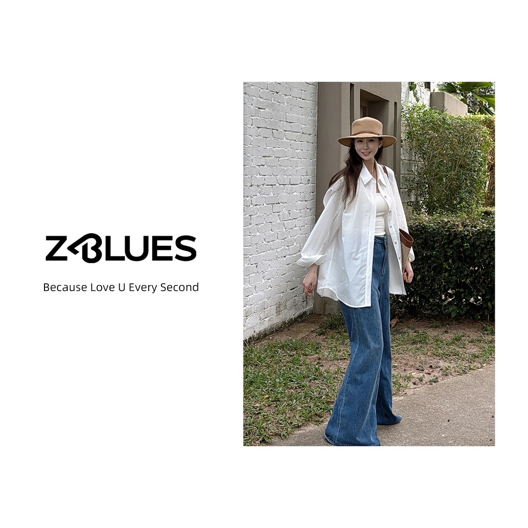 Z.blues【腿精牛仔】早春欧若风高腰显瘦喇叭牛仔裤YZXSJ8089