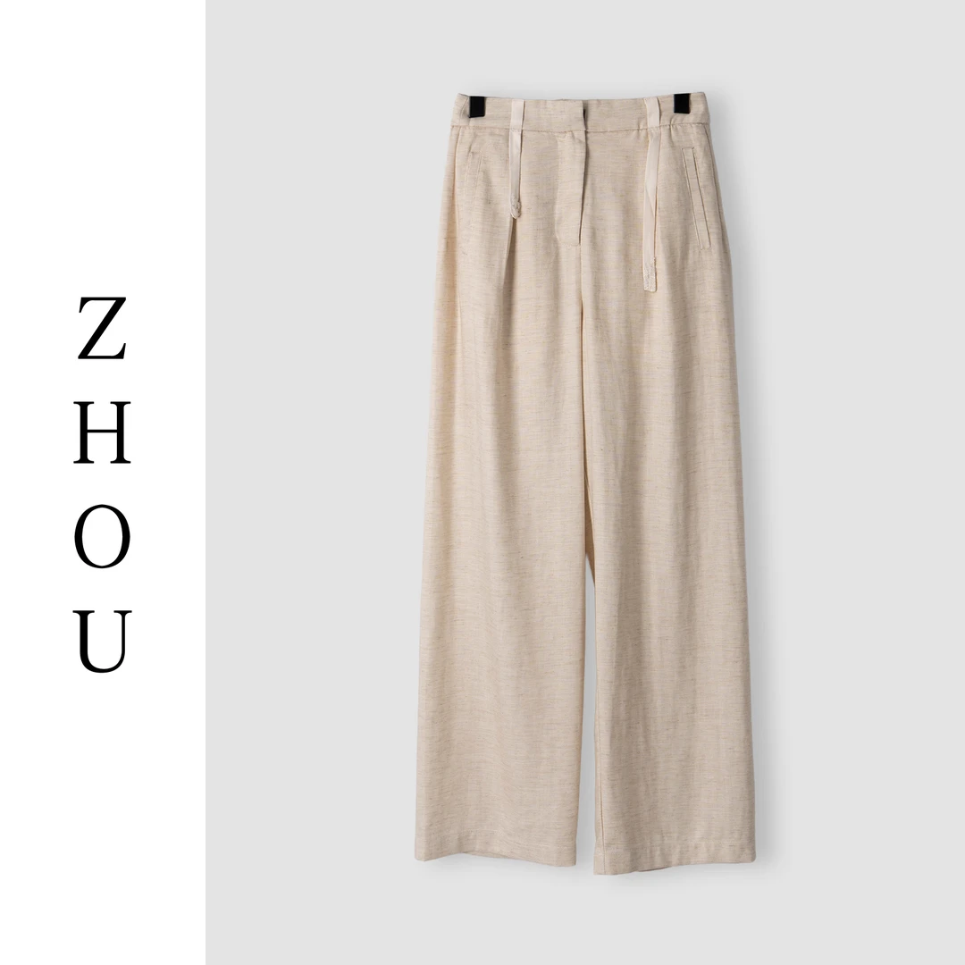 （周哥甄选）原麻色裤子-21964