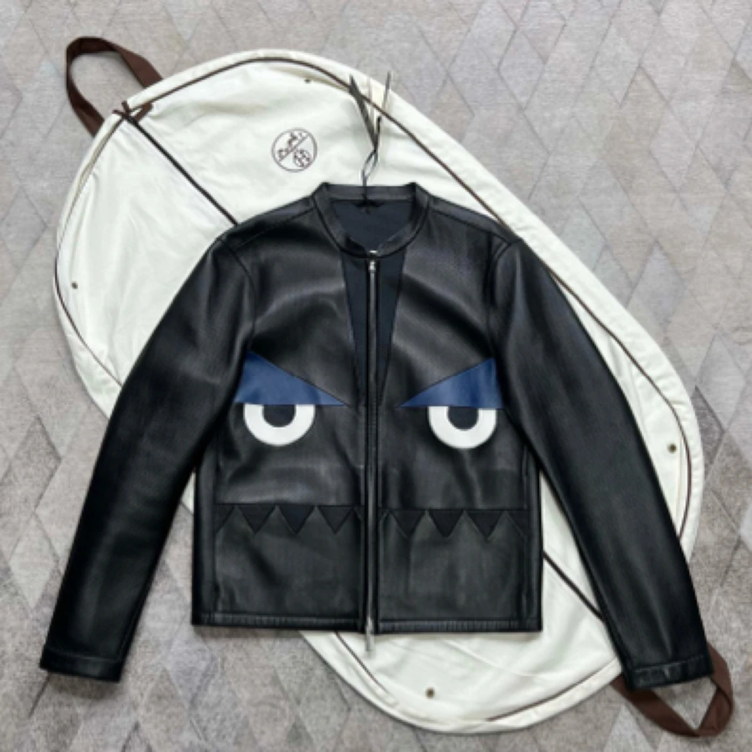 全新未使用 FENDI/芬迪 124590 小怪兽皮衣夹克