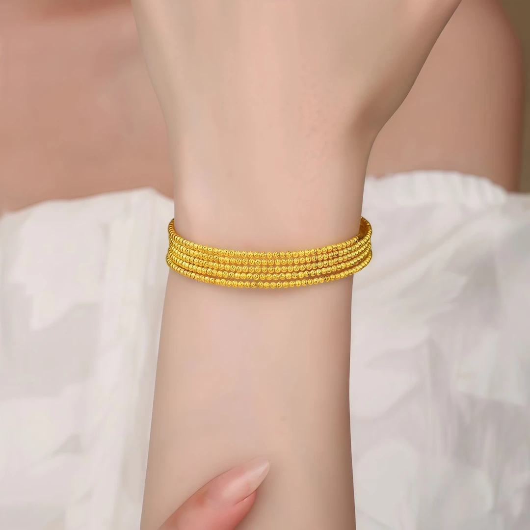 足银手镯 经典五圈蹦迪款式手镯