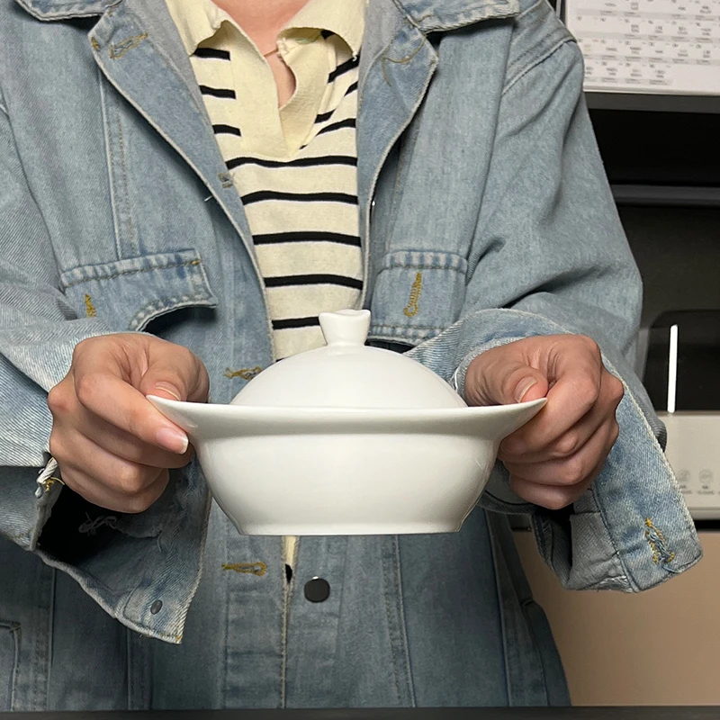 【元宝玉盅】6寸容量200ML陶瓷蒸鸡蛋羹专用碗小炖盅隔水瓦罐炖盅