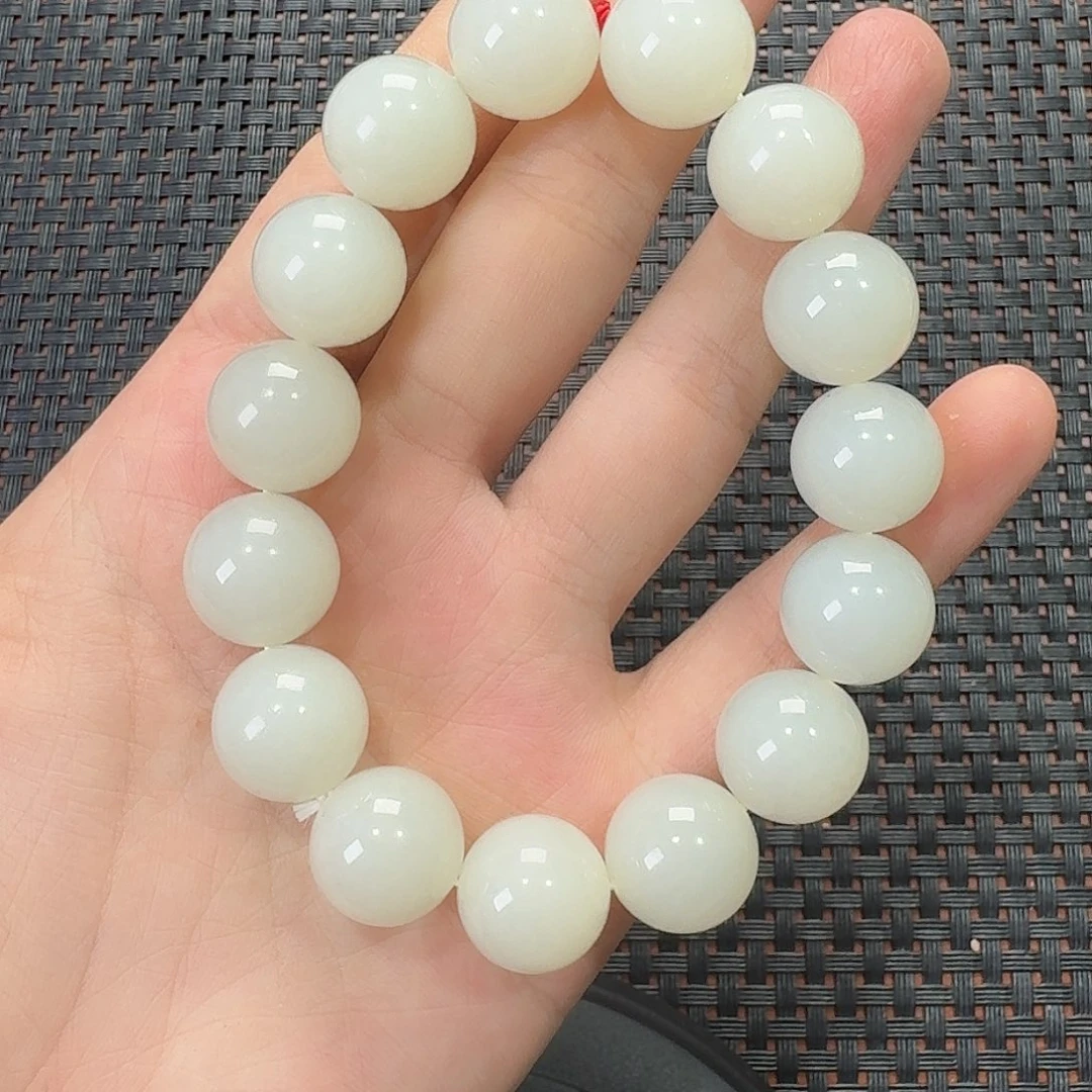 和田玉未镶嵌挂件金山卡14手串