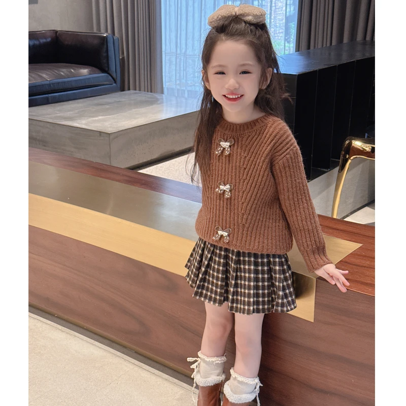 【秋艺】WWLL定制童装女宝宝套头毛衣洋气女童毛衣洋气毛衣秋冬