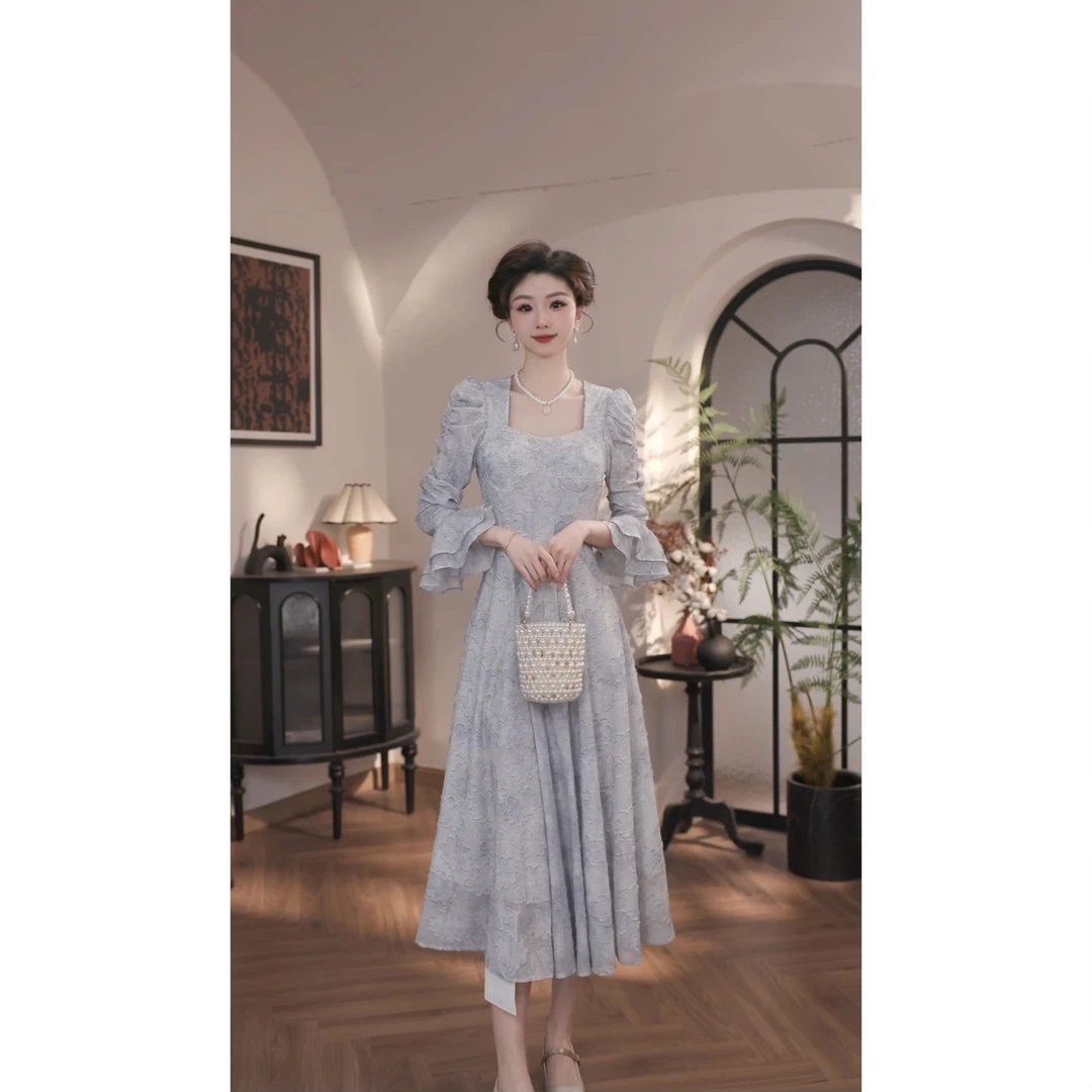 【薇宝儿-婷婷】- 2025新款春季显瘦收腰气质修身连衣裙-51196K