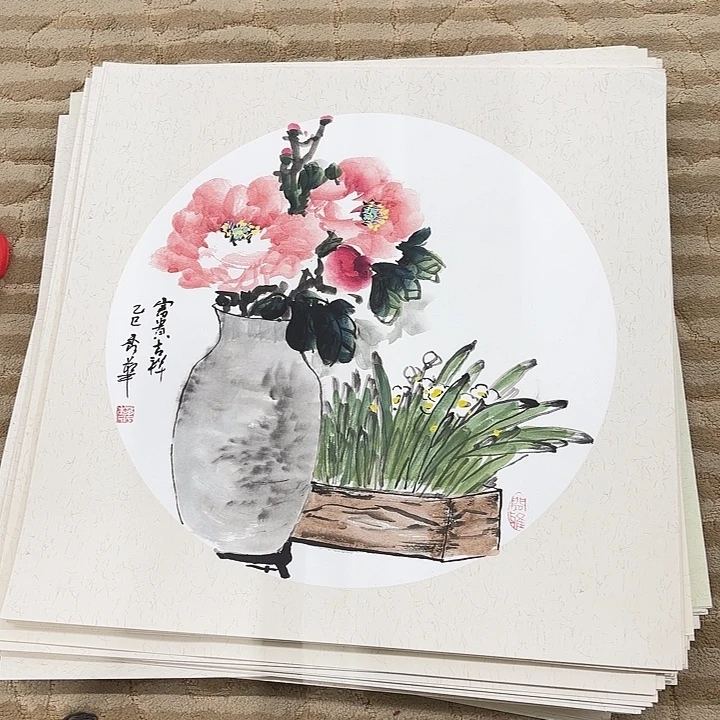国画花鸟等图案50.50