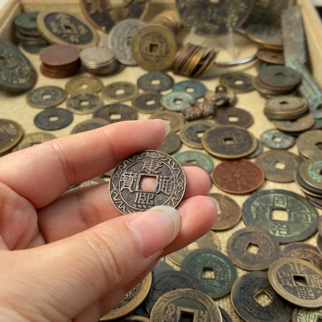 风***️现代工艺品文创铜钱摆件