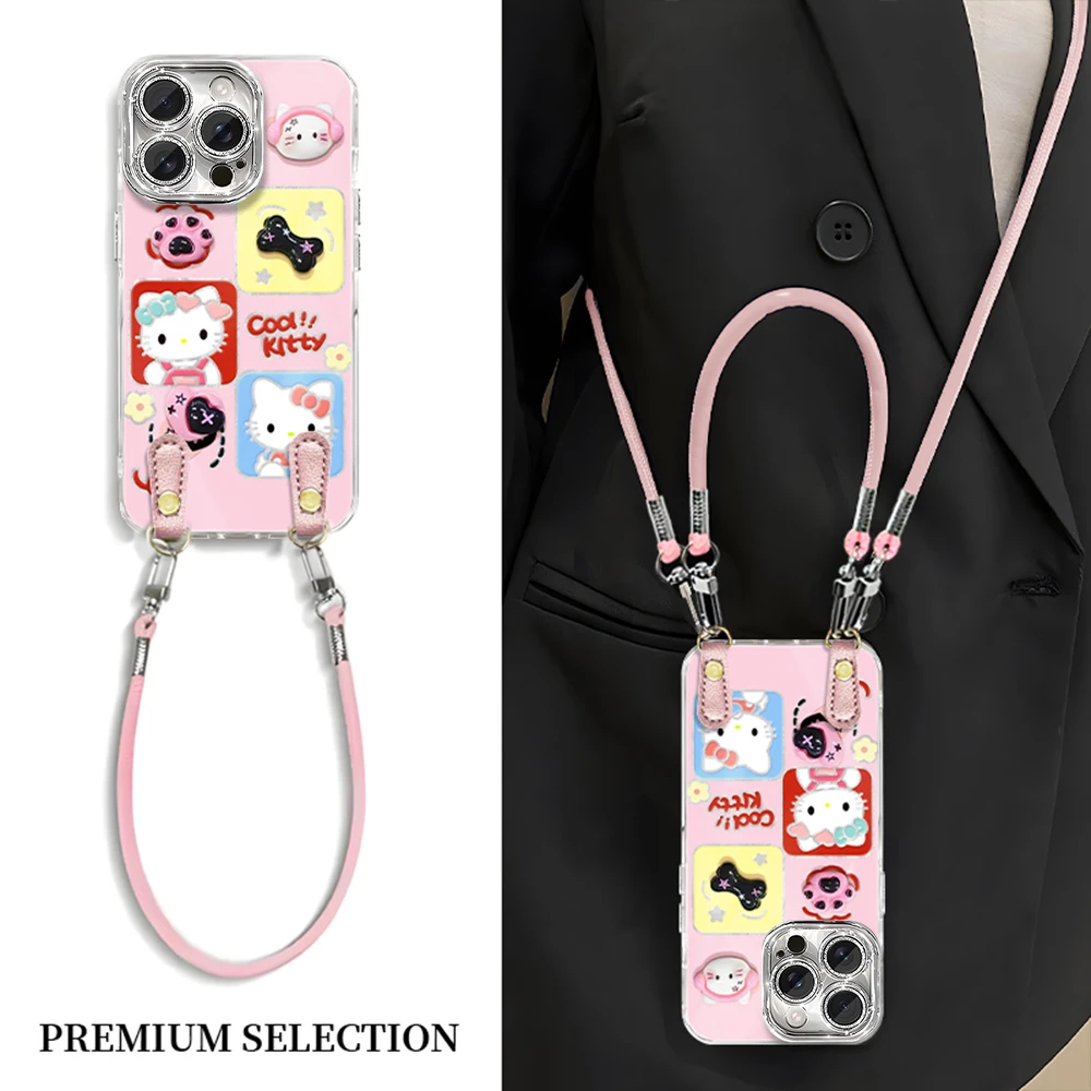 爱心kitty猫适用VIVO苹果16荣耀OPPO华为P70小米手机壳ZX00136