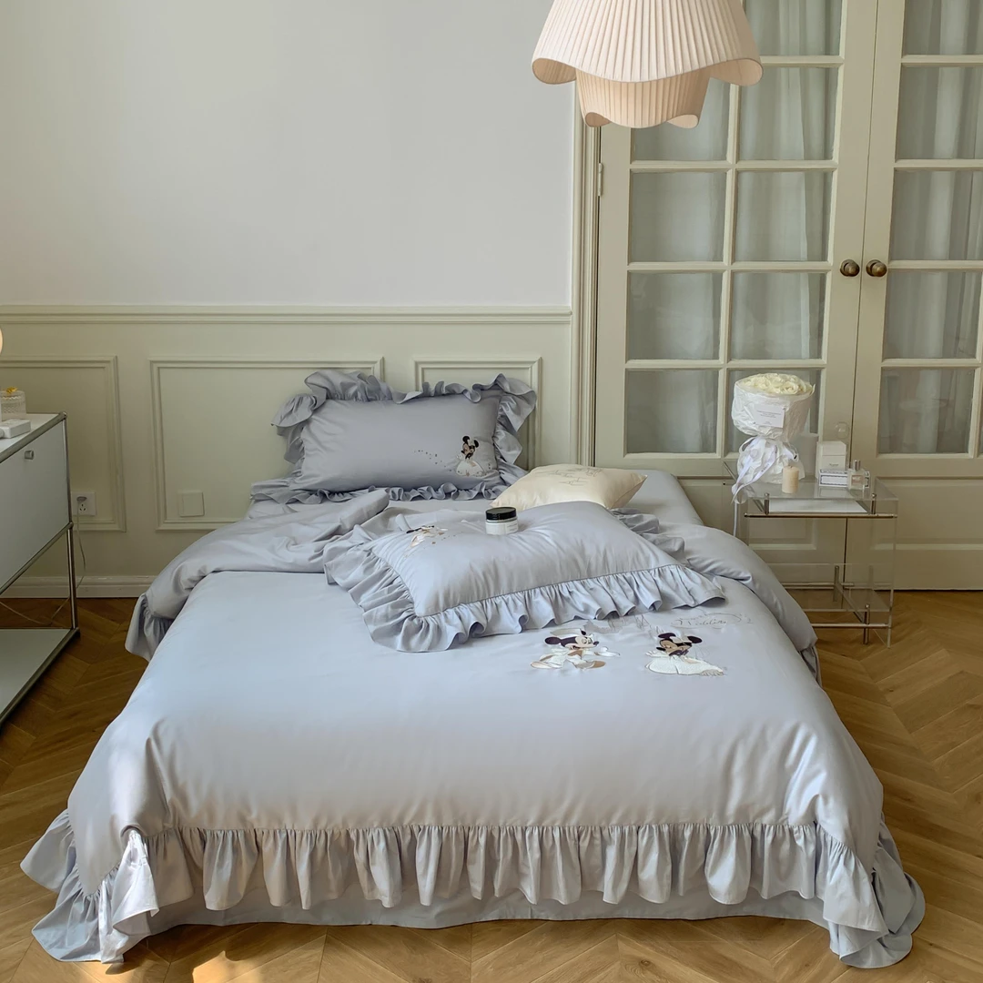 特！小玲子 迪士尼城堡系列 120支全棉长绒棉轻奢刺绣工艺四件套