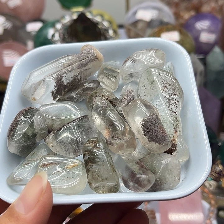 未镶嵌水晶珠宝半成品200克幽灵碎石