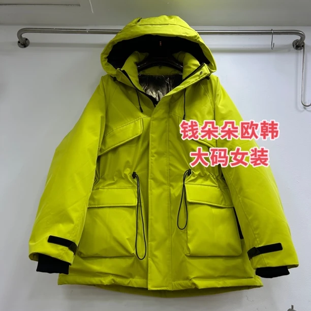 欧货2025冬季新款加厚连帽派克服高级感立领收腰棉服（衣长78cm）