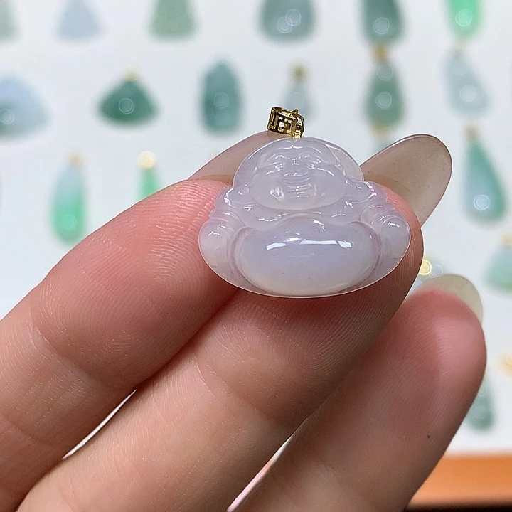 颈饰18K金镶嵌翡翠