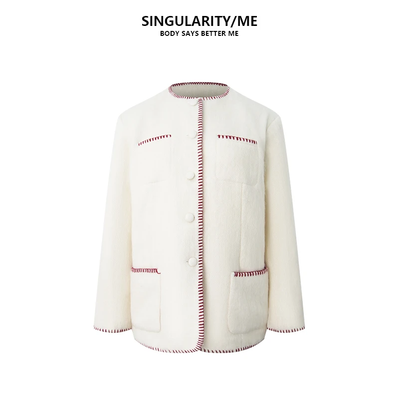 Singularity Me 12A 881108 混纺羊毛马海90白鸭绒羽绒服小香外套