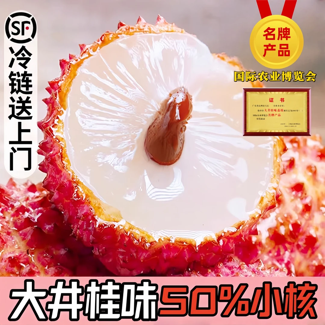 【5斤礼盒装】高州大井桂味荔枝新鲜水果顺丰冷链礼盒装