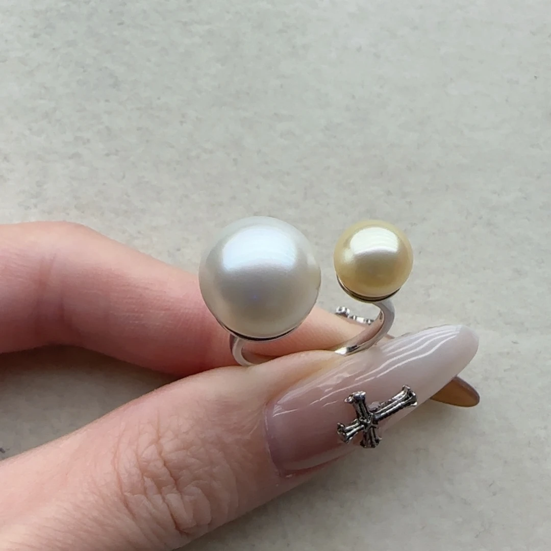 银S925镶嵌海水珍珠戒指52