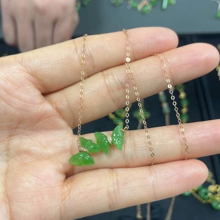 和田玉18K金镶嵌戒指