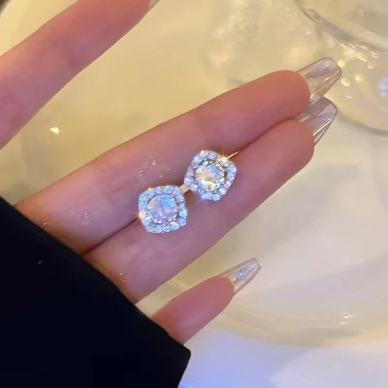 铜合金耳饰 羡然电镀工艺925银针轻奢时尚简约百搭小众耳钉429