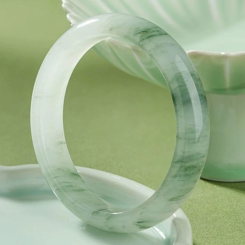 新疆天山翠纯天然石英质玉镯多样发货325