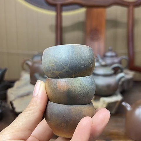 戬谷龙窑柴烧茶杯68