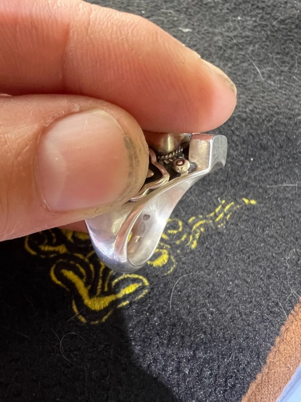 足银戒指 足银纯手工饕餮工艺戒指