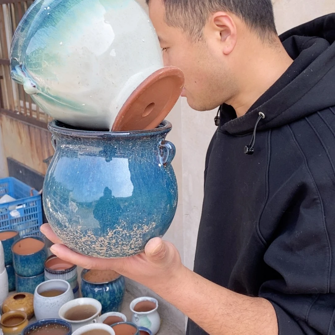 红陶杨杨花盆0205-1035