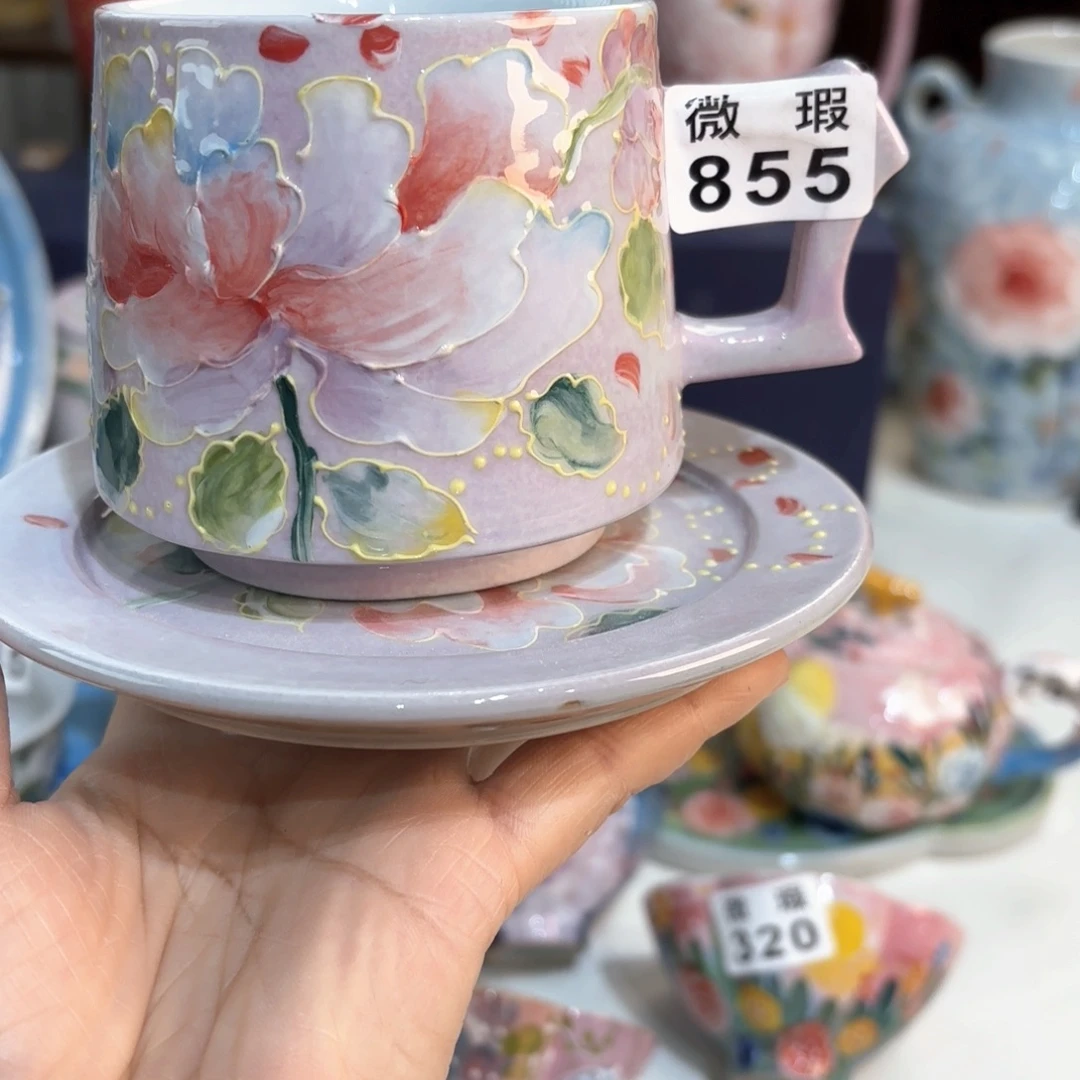 景德镇手绘高温釉下彩陶瓷茶具